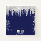 Blaue weiße Monogrammbezeichnung für das Sketchboo Notizblock (Rückseite)