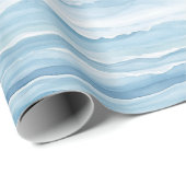 Blaue Weiße Ozeanwellen Hochzeit Geschenkpapier (Rolleneckpunkt)