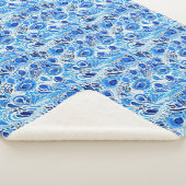 Blaue weiße Pfauenfedern Sherpadecke (3/4)