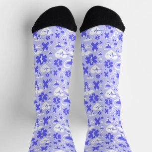 Blaue weiße Pharmakostruktur Socken