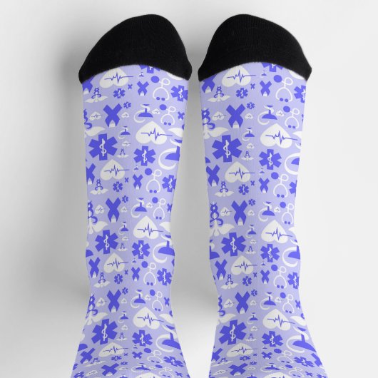 Blaue weiße Pharmakostruktur Socken (Oben)