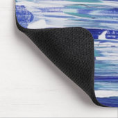 Blaue weiße Pinselstriche dekorative Mousepad (Ecke)