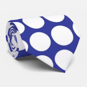 Blaue weiße Polka-Punkte - Krawatte (Gerollt)