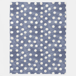 Blaue weiße Punkte Fleecedecke