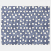 Blaue weiße Punkte   Fleecedecke (Vorderseite (Horizontal))
