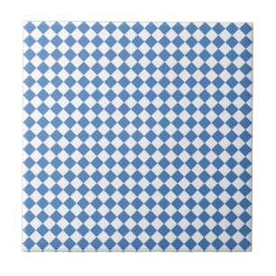 Blaue weiße Rauten-Karomuster Fliese