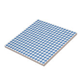 Blaue weiße Rauten-Karomuster Fliese (Seite)