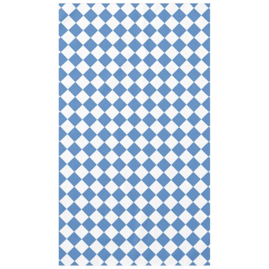 Blaue weiße Rauten-Karuomuster Tischdecke (Vorderseite)