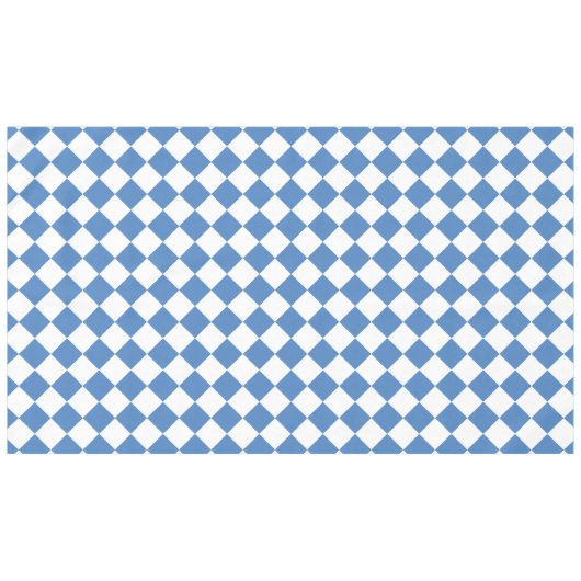 Blaue weiße Rauten-Karuomuster Tischdecke (Vorderseite (Horizontal))