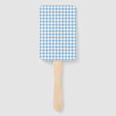 Blaue weiße Rautenkaromuster Fächer (Rückseite)