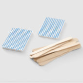 Blaue weiße Rautenkaromuster Fächer (Non-assembled)
