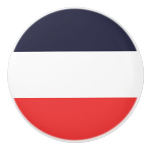 Blaue Weiße & Rote Streifen Gestreift Keramikknauf