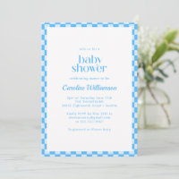 Blaue weiße Schachbrett-Retro-Jungen-Baby-Party