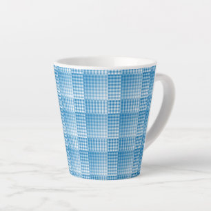 Blaue Weiße Schachbrettmuster-Abstraktion Milchtasse