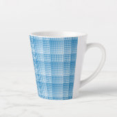 Blaue Weiße Schachbrettmuster-Abstraktion Milchtasse (Rechts)