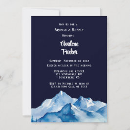 Blaue, weiße Schneeberge Brunch & Bubbly Einladung