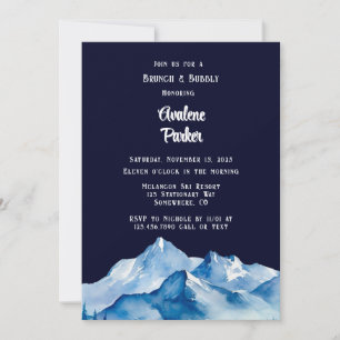 Blaue, weiße Schneeberge Brunch & Bubbly Einladung
