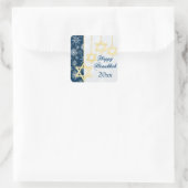 Blaue, weiße Schneeflocken Happy Hanukkah Sticker (Tasche)