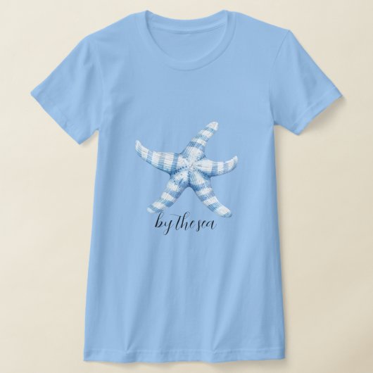 Blaue Weiße Seestern Strand T-Shirt (Ablage )