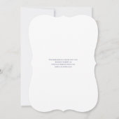 Blaue weiße Spitzen Elegante Hochzeit im Vintage Einladung (Rückseite)