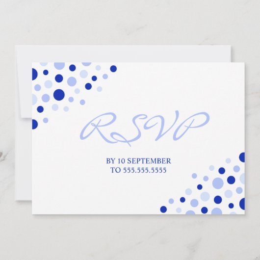 Blaue, weiße Spot Muster informelle Engagement Par Einladung (Rückseite)