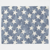 Blaue Weiße Sterne Fleecedecke (Vorderseite (Horizontal))