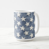 Blaue Weiße Sterne Kaffeetasse (VorderseiteRechts)