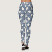 Blaue Weiße Sterne   Leggings (Rückseite)