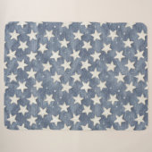 Blaue Weiße Sterne Sherpadecke (Vorderseite (Horizontal))