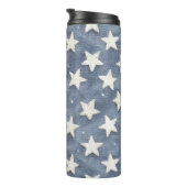 Blaue Weiße Sterne Thermosbecher (Nach rechts gedreht)