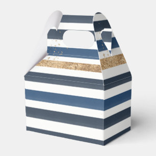Blaue weiße Streifen Birthday Baby Dusche Geschenkschachtel