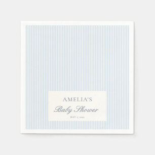 Blaue weiße Streifen Custom Classic Baby Shower Serviette