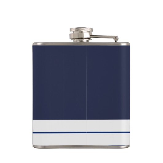 Blaue weiße Streifen der Marine Flachmann (Rückseite)