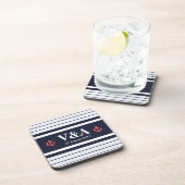 Blaue weiße Streifen der Marine Untersetzer (Rechte Seite)