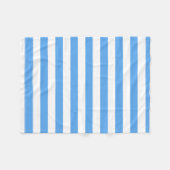 Blaue weiße Streifen Elegantes Template dekorativ Fleecedecke (Vorderseite (Horizontal))
