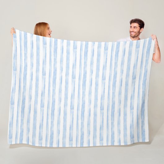 Blaue Weiße Streifen Fleecedecke (Beispiel)