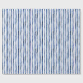 Blaue Weiße Streifen Geburtstag Geschenkpapier (Flach)