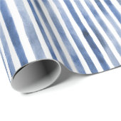 Blaue Weiße Streifen Geburtstag Geschenkpapier (Rolleneckpunkt)