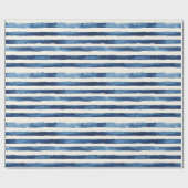 Blaue weiße Streifen Geschenkpapier (Flach)
