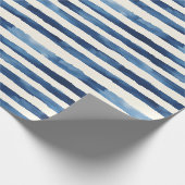 Blaue weiße Streifen Geschenkpapier (Ecke)
