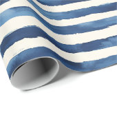 Blaue weiße Streifen Geschenkpapier (Rolleneckpunkt)