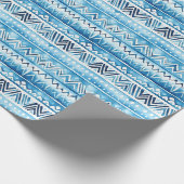 Blaue weiße Streifen Geschenkpapier (Ecke)