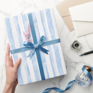 Blaue Weiße Streifen Junggesellinnen-Abschiedspart Geschenkpapier