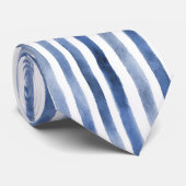 Blaue weiße Streifen Krawatte (Gerollt)