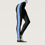 Blaue, weiße Streifen Leggings<br><div class="desc">Migned Design - Blau Weißer Streifen - Sport Legging - oder wählen / Ihren Lieblings-Streifen und Legende / Hintergrund Farben !s</div>