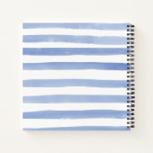 Blaue weiße Streifen Lila Gelbe Blumenrezeptur Notizblock (Rückseite)