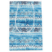 Blaue weiße Streifen Mittlere Geschenktüte (Vorderseite)