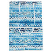 Blaue weiße Streifen Mittlere Geschenktüte (Rückseite)