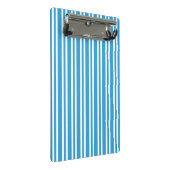 Blaue Weiße Streifen Muster Mini Klemmbrett (Schrägansicht)