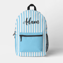 Blaue weiße Streifen-Schriftzug Personalisiert Bedruckter Rucksack